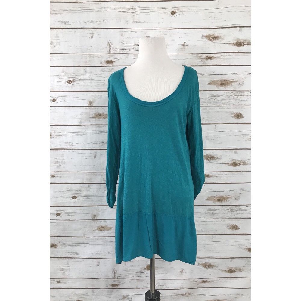 Anthropologie Left of Center Parkway Hi lo Tunic top Teal Green Size M‎